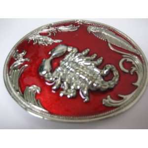  Red Western Scorpion Zodiac Belt Buckle 