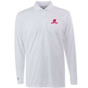  Wisconsin Long Sleeve Polo Shirt (White) Sports 