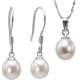   Jewelry Sterling Silver Baroque Freshwater Pearl Teardrop Jewelry Set
