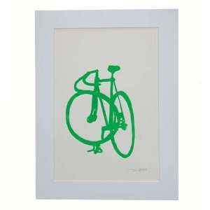    Relief Bike   Matted Bicycle Print   Green