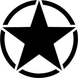 Jeep Willys Army Star Decal 9.75 choose color  
