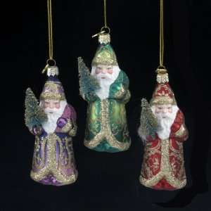  12 Noble Gems Blown Glass Old World European Santa 