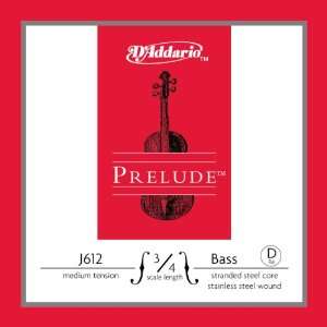  DAddario Prelude Bass Single D String, 3/4 Scale, Medium 