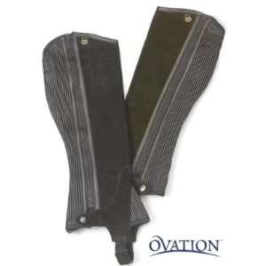 Ovation Suede Ribbed Half Chaps Black, XLg  Sports 