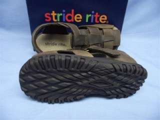 NEW STRIDE RITE Angler Brown Leather Boys Shoes Sandals Size 10.5 M 