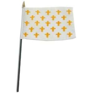  Fluer De Lis stick flag 4 x 6inch Patio, Lawn & Garden