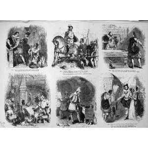   C1890 Falconer Cook French People Costumes Horse Print