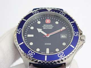 Wenger Swiss Army Military 200m Divers Steel Blue Watch  