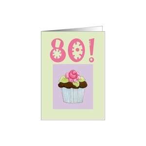  Rose Cupcake 80 birthday Card Toys & Games