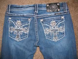 WOMENS MISS ME JEANS CROSS FLAP BOOT STRETCH JEAN SIZE 28  