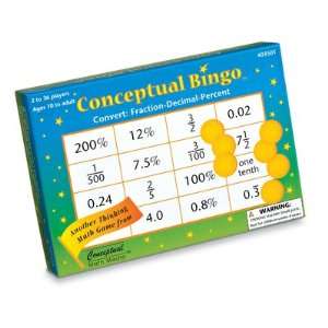  Conceptual Bingo Convert Fractions, Decimals and Percents 