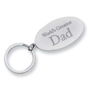  Silver tone Worlds Greatest Dad Key Ring: Jewelry