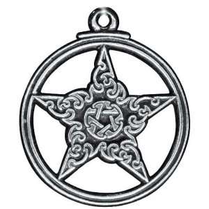  Gothic Pentacle  Pewter Pendant Sterling Silver Jewelry