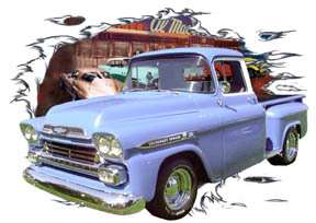You are bidding on 1 1958 Blue Chevy Pickup Truck Custom Hot Rod 