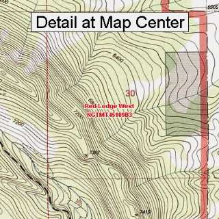 USGS Topographic Quadrangle Map   Red Lodge West, Montana (Folded 