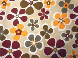 Da63 Per Meter Khaki Brown Tan Flower Linen Sofa/Cushion Cover Fabric 