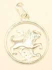 Vintage Leo Lion Zodiac Sign 925 Sterling Silver Necklace Pendant 