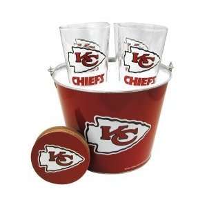  Kansas City Chiefs Pint Glasses and Beer Bucket Set  Kansas City 