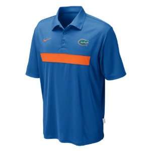 Gators Royal Nike Spread Option Football Coaches Sideline Polo Shirt 
