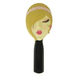    Stylish Hand Mirror Blonde Pink Headband Jeweled 9L Beauty