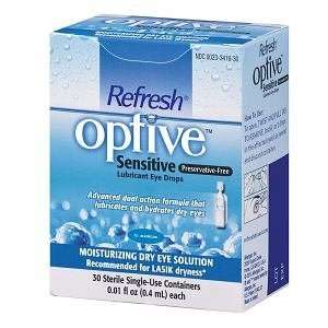 Refresh Optive Sensitive Preservative Free Lubricant Eye Drops 30 ct 