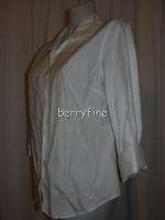   Size 1/M/Medium White No Iron 3/4 Cuffed Sleeve Blouse Shirt Top