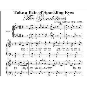 Take a Pair of Sparkling Eyes Gondoliers Sullivan Big Note Piano Sheet 