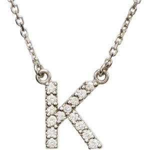  14K White Gold K/ 1/8 Ct Tw Diamond Necklace Jewelry