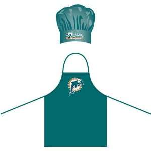   : Miami Dolphins NFL Barbeque Apron and Chefs Hat: Sports & Outdoors
