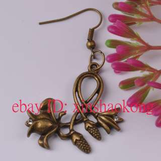 FREE SHIP 60pcs Bronze Plated Flower Earrings KE5514  