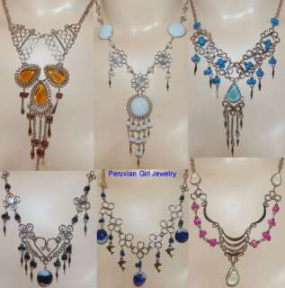GLASS NECKLACES SILVER METAL JEWELRY WHOLESALE PERU  