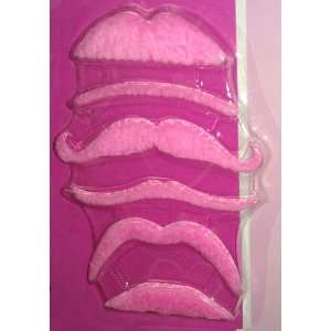  Fuzzy Pink Mustache Kit   Set of 6 Toys & Games