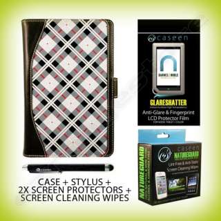 Smoked Plaid Case Cover + Stylus + 2x Screen Protectors + Wipes for 