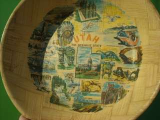   SOUVENIR CHIP BOWL WITH COLORFUL UTAH STATE ATTRACTIONS LANDMARKS