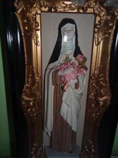   Shadowbox Statue of St. Therese of The Child Jesus Pray For Us  