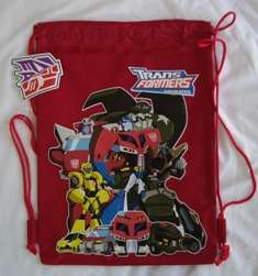 Transformers Drawstring Backpack Sling Tote Bag RED :)  