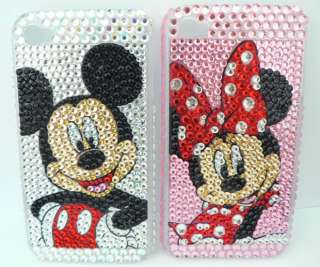 Mickey & Minnie iphone4 rhinestone skin hard back case  