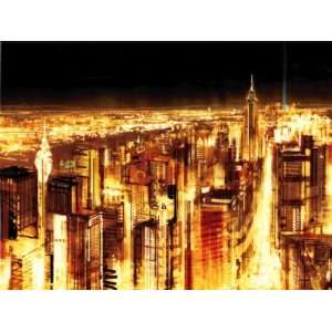 Farrell 40W by 30H  Manhattan Panoramic Nocturne CANVAS Edge #5 3 