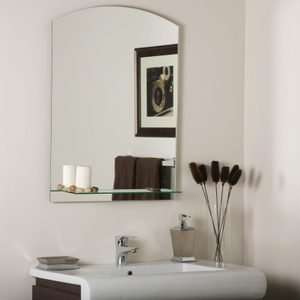   Arched Contemporary Clean Lined Frameless Wall Mirror