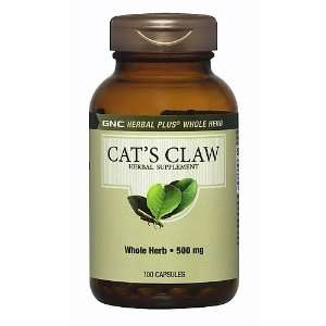  GNC Herbal Plus Cats Claw, 500mg, Capsules, 100 ea 