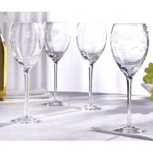 pcs LAURA ASHLEY Sophia Floral Goblet Wine Glass Set  