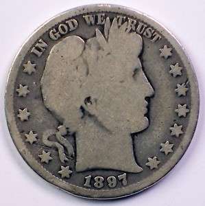 1897 O Barber Half Dollar Silver Coin Rare Date  
