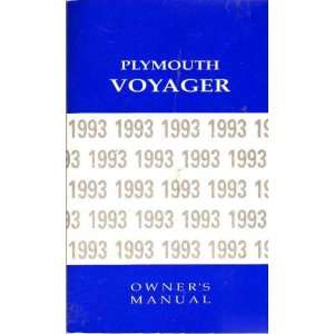  1993 Plymouth Voyager Owners Manual (81 026 9318 