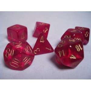  Chessex RPG Dice Sets Magenta/Gold Borealis Polyhedral 7 