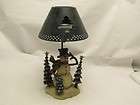 Vintage Votive Lamp Light Holder Cute Snowman with Trees Metal Shade