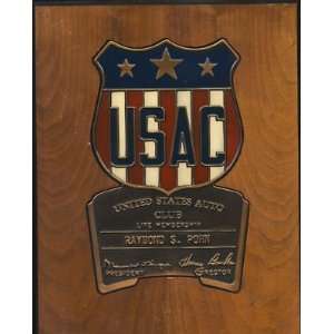  USAC Life Time Membership Award Plaque Raymond Pohn   New 