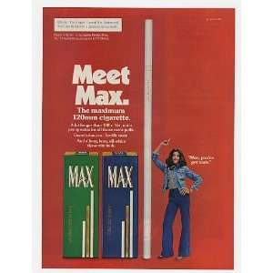  1975 Meet Max 120mm Cigarette Lady Smoking Print Ad (21382 