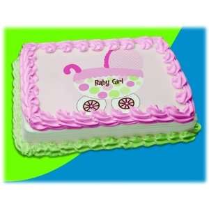 UB FUN A17896 03 BABY BUGGY GIRL ICING SHEET 8.5 inches X 11 inches 