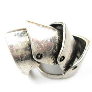 VINTAGE STYLE 2 FINGER RING SIZE 6 SIZE 7 SILVER TONE ARMOR JEWELRY 