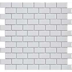   Subway 1x2 in White Porcelain Mosaic Tile (Pack of 10)  